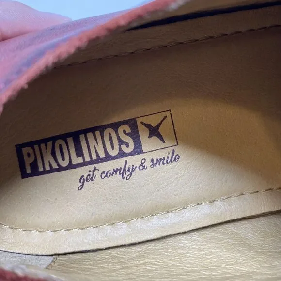 Pikolinos Shoes Womens Size 7.5 US Red Leather Oxford Lace Up Chunky Sole - Picture 14 of 14